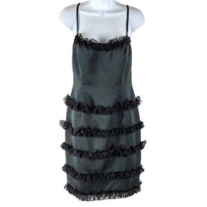 @nite black ruffled cocktail dress
